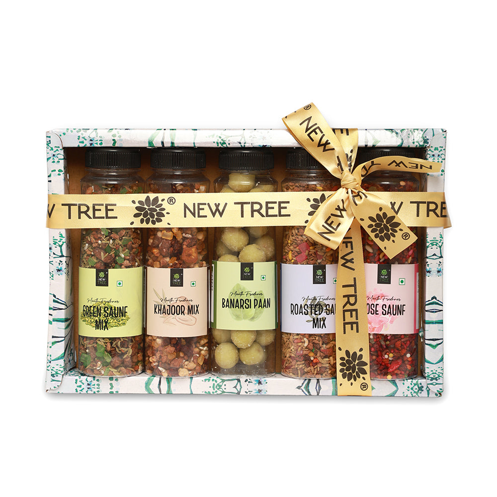 Saunf & Rose Delight: Enjoy Green Saunf, Khajoor Mix, Banarsi Paan, Roasted Saunf, and
Rose Saunf candies.