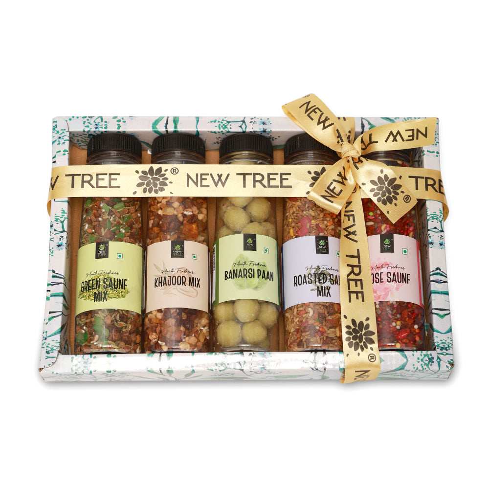 Saunf & Rose Delight: Enjoy Green Saunf, Khajoor Mix, Banarsi Paan, Roasted Saunf, and
Rose Saunf candies.
