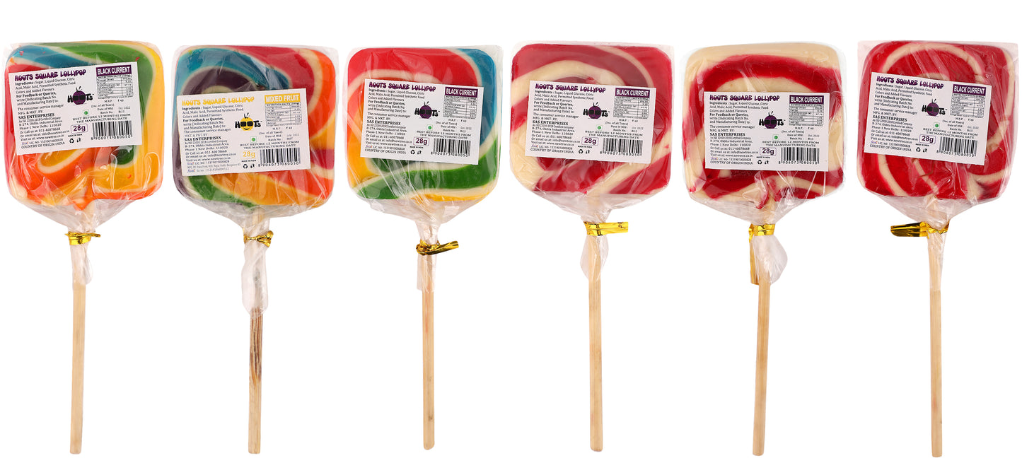 Square Lollypop Pack Of 6