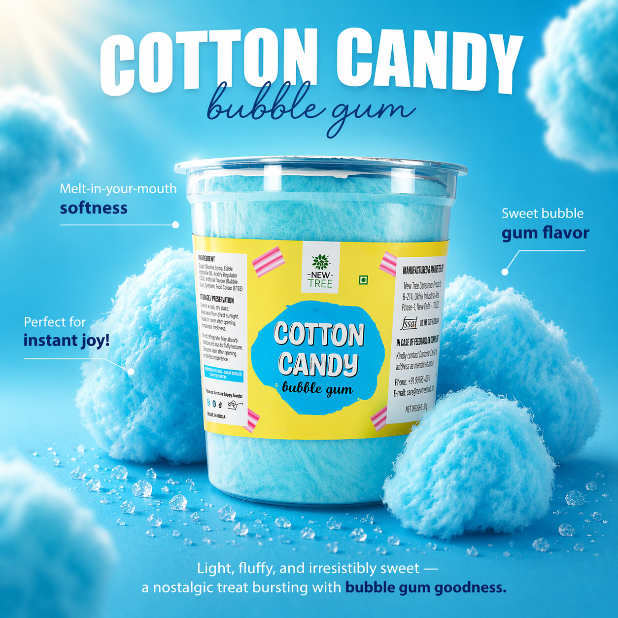 Cotton Candy Bubblegum Pack of 6