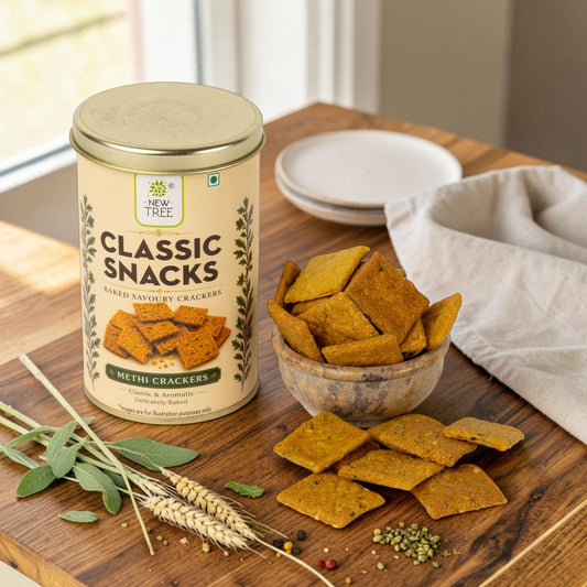 Classic Methi Crackers | Baked Multigrain Savoury Crackers