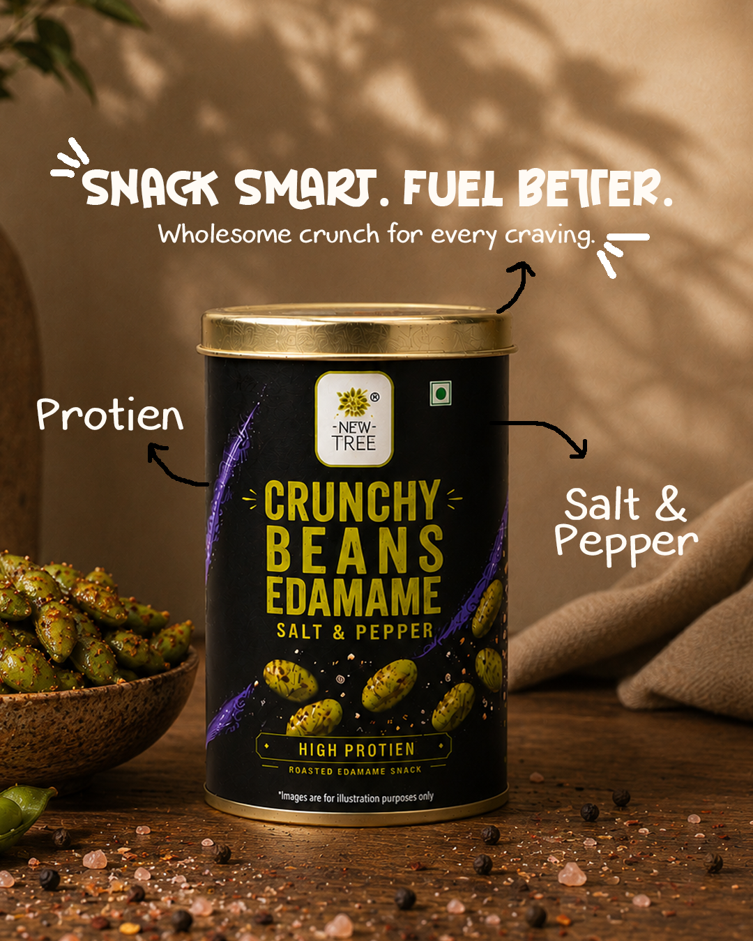 Crunchy Beans Edamame Salt & Pepper